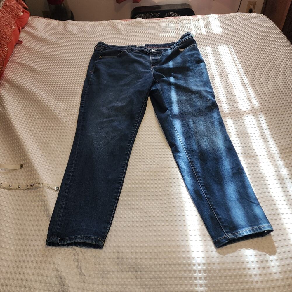 TOMMY JEANS EUC WOMEN'S SIZE 16 W JEGGING HIGH RISE DENIM BLUE JEANS